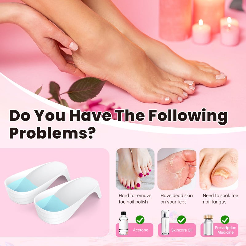 Yokilly Toe Nail Soaking Bowl: Large Size Acetone Proof Toe Soaking Tray for DIY enthusiasts Home Use - Shoe Design Foot Soaking Bath Tub for Soak Off Dip Powder Gel Polish Remover (White) - Image 3